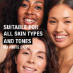 Suitable for all skin types and tones with no white cast