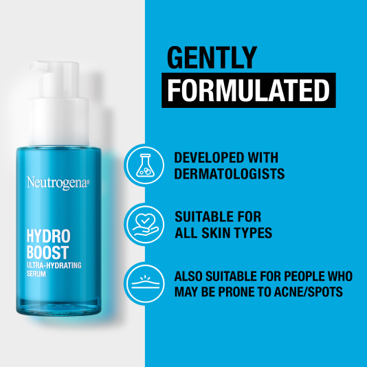 Gently formulated with dermatologists and suitable for all skin types and people who may be prone to acne and spots