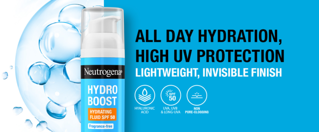 All Day Hydration, High UV Protection NEUTROGENA® HYDRATING FLUID SPF 50